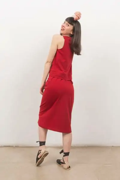 Falda de algodón rojo midi / Falda roja urbana / Falda de mujer con  bolsillos / Falda diaria Streetstyle -  México