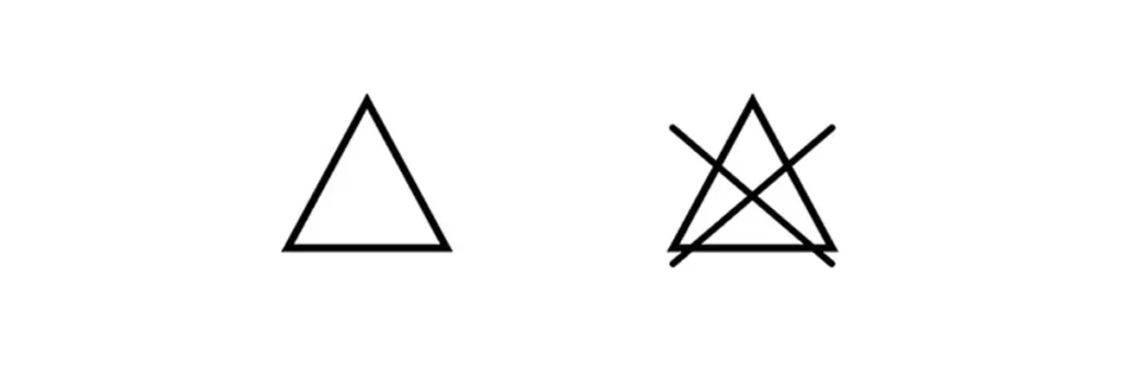 símbolos de las etiquetas de la ropa a tener en cuenta respecto al uso de legías o blanqueadores